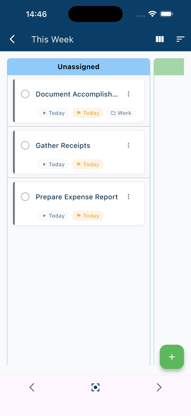 Kanban view active — at least two columns with tasks visible